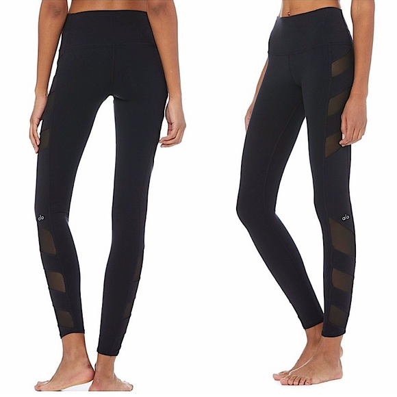 Alo Yoga Block High Waist Leggings Size Medium- EUC - Picture 2 of 9